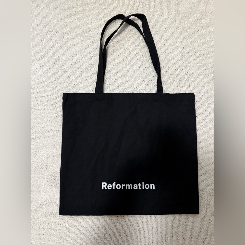 Reformation Black Canvas Tote‎ Bag